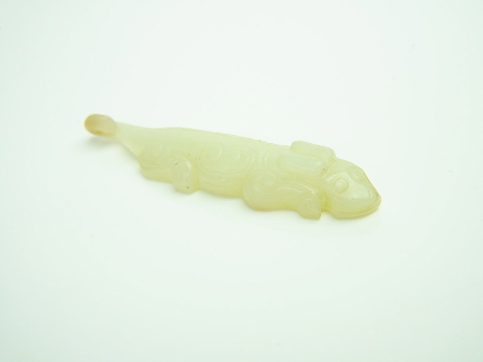 Antique Chinese Carved Celadon Jade Figure of A Mythical Beast (1 of 6)