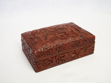 19th Century Chinese Cinnabar Carved Box