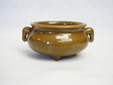 Chinese Teadust-Glazed Tripod Censer, 20th Century