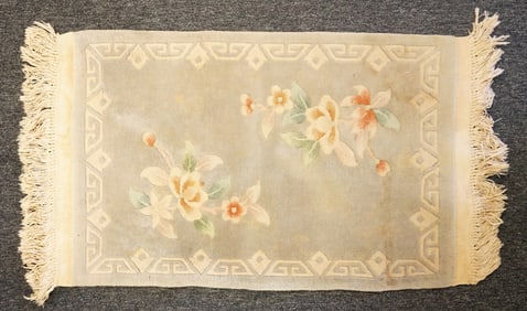 Chinese Nichols Oriental Wool Throw Rug, 20th Century