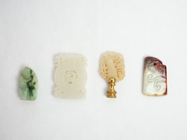 Lot Four Chinese Jade Pieces ,Qing Dynasty
