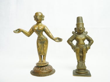 Two Indian Bronze Figurine 'Radha and Rama /18th Century