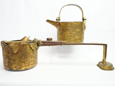 Japanese Copper Gilded ChoShi (Pouring Vessel) and Teishi (Cup), Edo Period