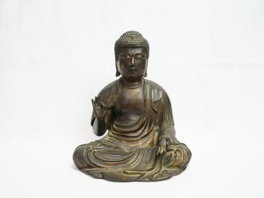 Asian Bronze Seated Buddha, 19th Century