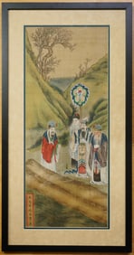 Chinese 'Historical Scene' Painting,Ink and Color on Silk, 19th Century