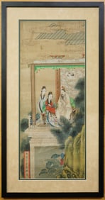 Chinese 'Historical Scene' Painting,Ink and Color on Silk, 19th Century