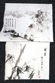 Fu Yiyao(Fu Baoshi's Daughter,B.1947),Set of 2 Chinese Paintings,Ink and Color on Paper