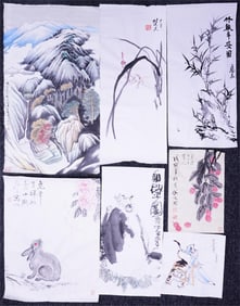 Lot of 7 Chinese Paintings,Ink and Color on Paper