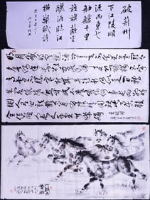 Lot 3 Chinese Calligraphy and Paintings,Ink and Color on Paper