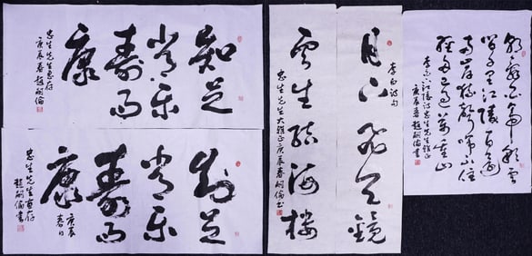 Set of 5 Chinese Calligraphy by Zhao Silun(B.1922),Ink on Paper