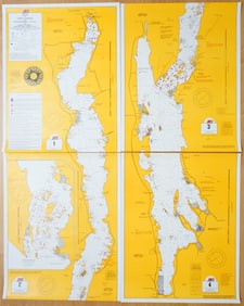 1991 Lake George Power Squadron Charts Hydrographic Survey Map 4 Pc