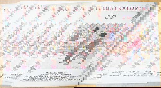 7Pc 1978 Annual Exhibition The Society of Illustrators Posters 'Illustrators 20'