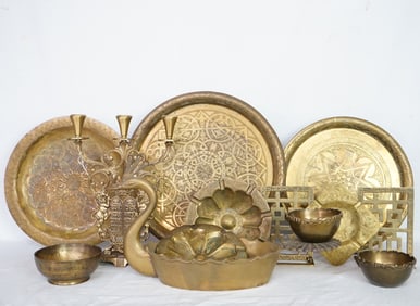 Group of 10 Brass Items