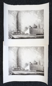 Two Louis Orr(1879-1961) Etchings, 'The United Nations'