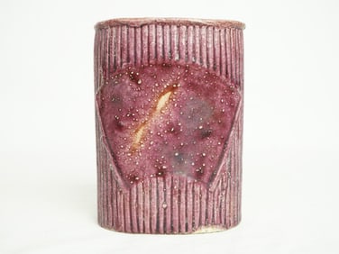 Chinese Purple Glazed Porcelain Brushpot, Republic Period