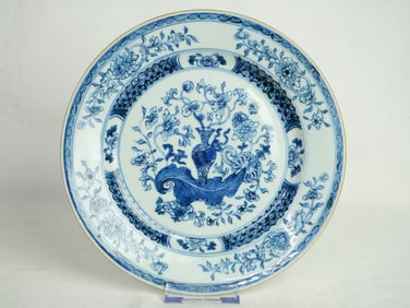 Chinese Export Blue and White Dish, 18th Century