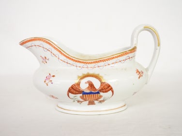 Chinese Export Enamel Armorial Sauceboat
