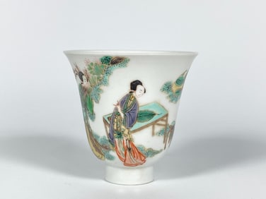 Chiese Famille-Verte Porcelain Cup,  Kangxi Marks