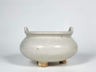 A White-Glazed Handled Censer, 19th Century
