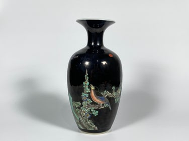Chinese Balck Ground with Famille Verte Vase
