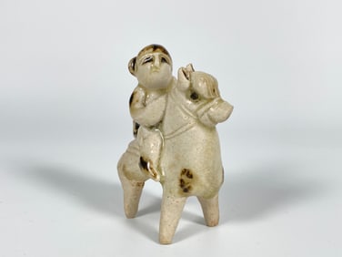 Chinese Miniature Iron-Spotted Qingbai Figure
