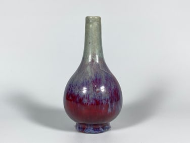 Chinese Flambé-Glazed Pear-Shaped Vase