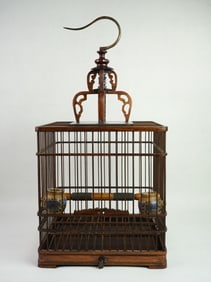 Chinese Square Birds Cage with Bronze Hook