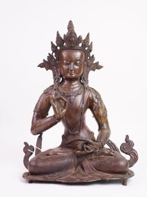 Chinese Bronze Seated Figure of A Bodhisattva, 19th Century