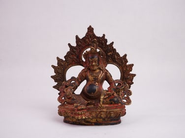 Chinese Gilt Bronze Seated Jambhala Buddha, 19th Century