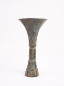 Chinese Bronze Vessel,  Gu