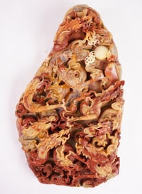 Chinese Soapstone Carving of Dragons
