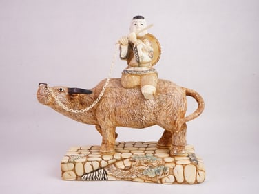 Chinese Figure of A Boy on An Ox