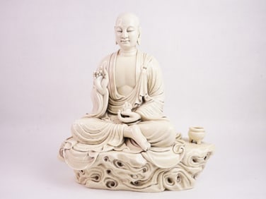 Chines Dehua Blanc De Chine Figure of Ksitigarbha Bodhisattva with Marks