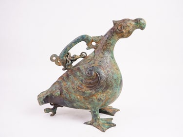 Antique Chinese Bronze 'Bird' Vessel , Zun