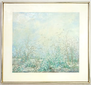 Vintage Artist Signed Oil on Canvas,January Snow