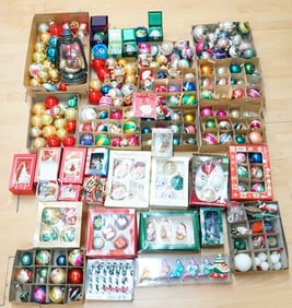 Large Group of Vintage Glass Christmas Tree Ornaments
