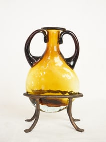 Vintage Italian Hand Blown Murano Decanter on Stand