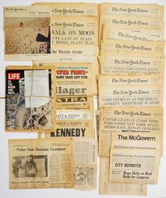 Lot of New York Newspapers Covering Major World Events,1960s-1970s.