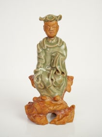 Chinese Longquan Celadon Glazed Figure