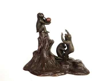 Fine Japanese Bronze 'Monkeys' Group.Meiji Period(1868-1911)