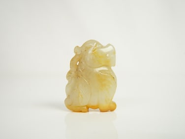 Chinese White and Russet Jade of A Mythical Beast
