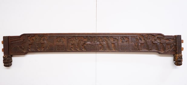 Large Chinese Carved Wood Panel,19th Century