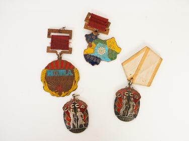 Lot of 4 Vintage Communist Medals