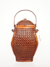20th Century Chinese Woven Bamboo Basket