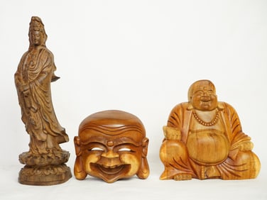 Lot of 3 Asian Wood Carvings