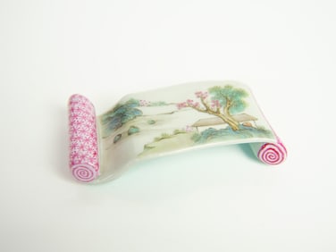 Chinese Famille Rose Porcelain Brush Rest,Qing Dynasty