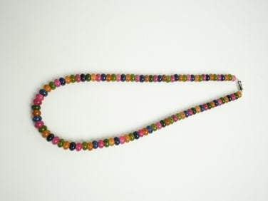 Chinese Tourmaline Bead Becklace,Qing Dynasty