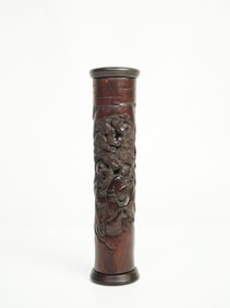 Chinese Carved Agarwood Incense Holder,Qing Dynasty