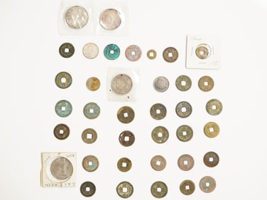 Group of 38 Pieces of Chinese Coins,Qing Dynasty To Republic Period