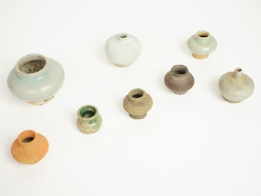 Group of 8 Small Chinese Porcelain Jars, Ming Dynasty or Earlier
